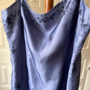 Laundry by Shelli Segal 100% Silk Blue Sparkle Dress Size 10